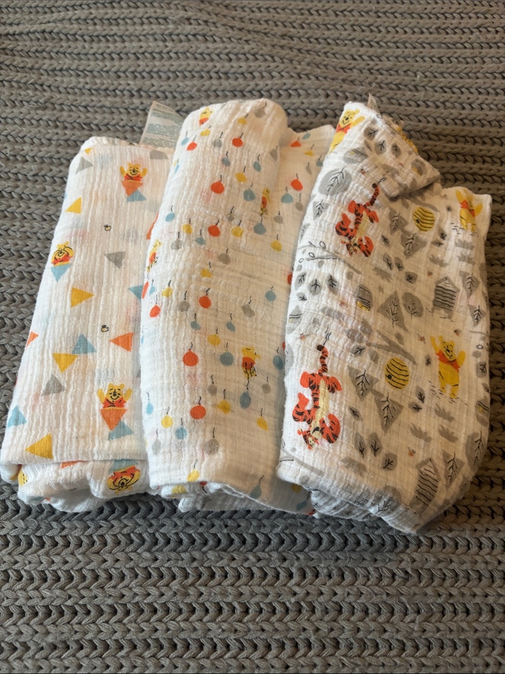 Disney Baby Muslin blankets classic Winnie the Pooh Prints - 3 Pack